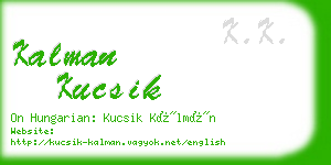 kalman kucsik business card